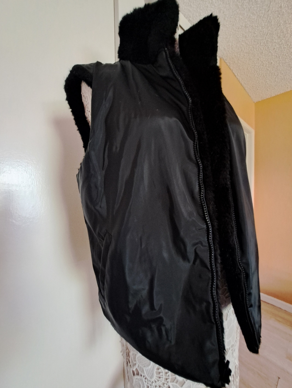 Black Faux Fur Vest - Women Jackets & Coats - Picture 6 of 9